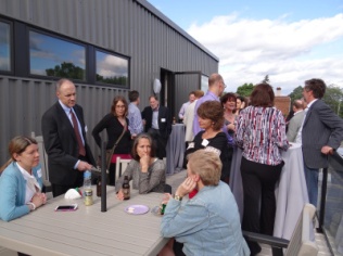 Guests enjoyed the balcony deck at the Open House on June 12, 2014.